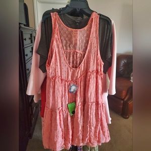 free People Rose Metallic Dress NWT